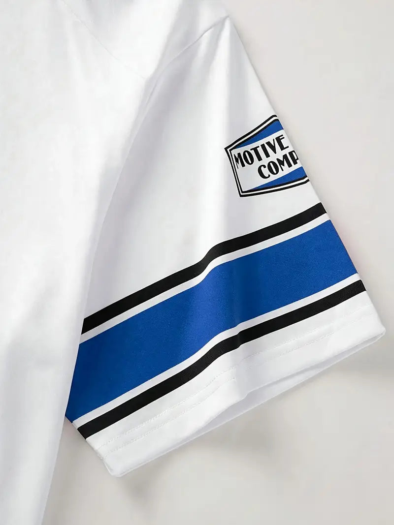Men's #66 3D Printed Hockey Jersey - White with Blue Accents, Short Sleeve, Round Neck, Polyester, Casual Sports Shirt for Fans & Players